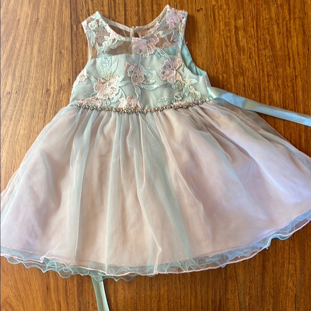 Elegant Pink and Blue Kids Dress